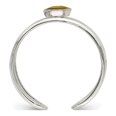 Sterling Silver Black Enamel Smiley Toe Ring – view 3