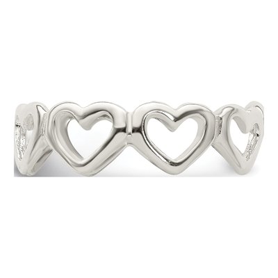 Sterling Silver Cut-Out Hearts Toe Ring – view 4