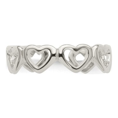 Sterling Silver Cut-Out Hearts Toe Ring – view 5