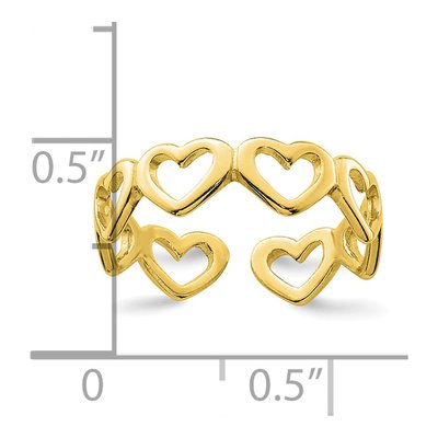 Gold-Plated Sterling Silver Cut-Out Heart Toe Ring – view 3