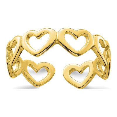 Gold-Plated Sterling Silver Cut-Out Heart Toe Ring