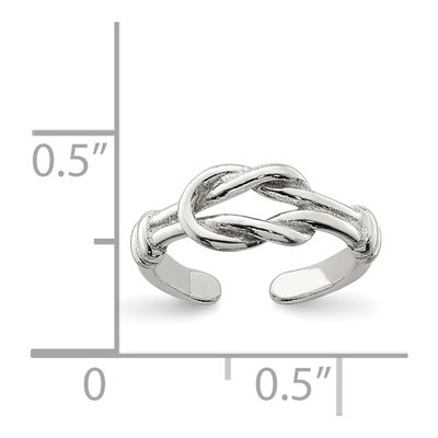 Sterling Silver Love Knot Toe Ring – view 4