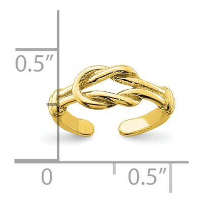 Gold-Plated Sterling Silver Love Knot Toe Ring – view 3