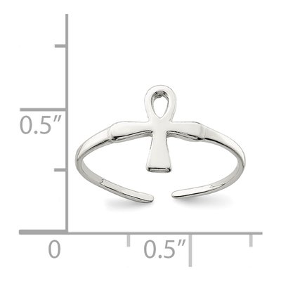 Sterling Silver Ankh Toe Ring – view 4