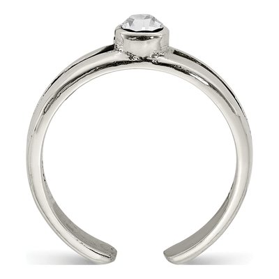 Sterling Silver CZ Antiqued Toe Ring – view 3
