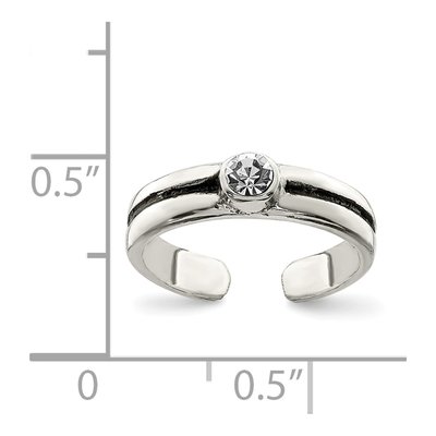 Sterling Silver CZ Antiqued Toe Ring – view 6