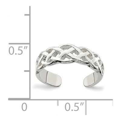 Sterling Silver Celtic Weave Toe Ring – view 4