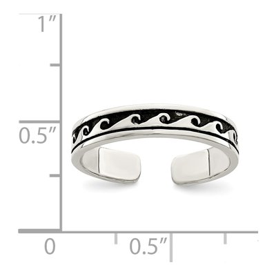 Sterling Silver Antiqued Adjustable Toe Ring – view 4