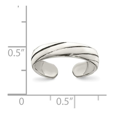 Sterling Silver Antiqued Toe Ring – view 4