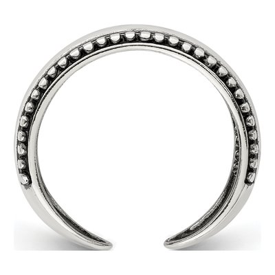 Sterling Silver Antiqued Beaded Toe Ring – view 3