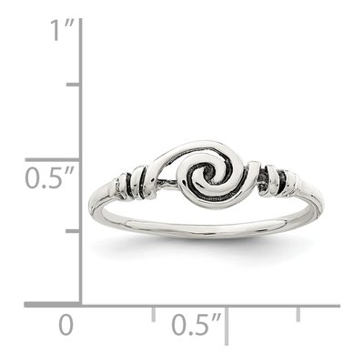 Sterling Silver Antiqued Swirl Ring – view 4