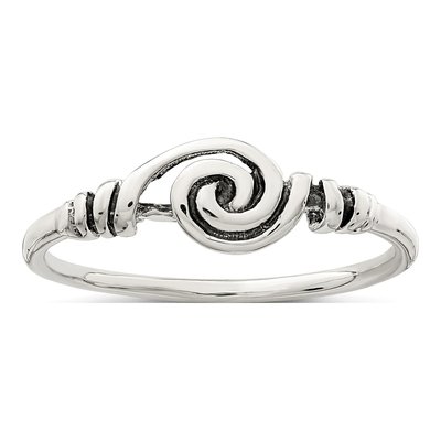 Sterling Silver Antiqued Swirl Ring