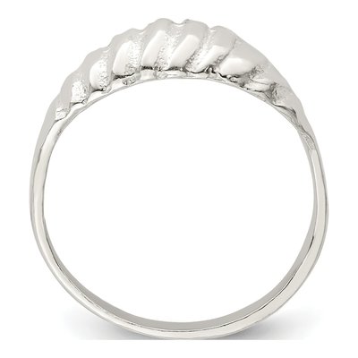 Sterling Silver Diamond-Cut Domed Ring – view 3