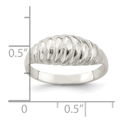 Sterling Silver Diamond-Cut Domed Ring – view 4