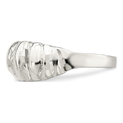 Sterling Silver Diamond-Cut Domed Ring – view 5