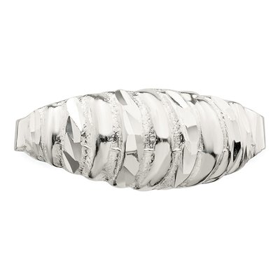 Sterling Silver Diamond-Cut Domed Ring – view 6