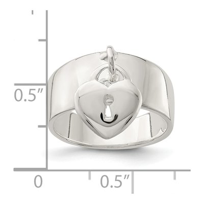 Sterling Silver Dangle Lock Ring – view 4
