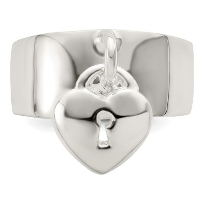Sterling Silver Dangle Lock Ring – view 6