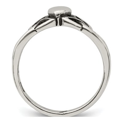 Sterling Silver Antiqued Claddagh Ring – view 3
