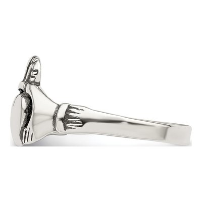 Sterling Silver Antiqued Claddagh Ring – view 5