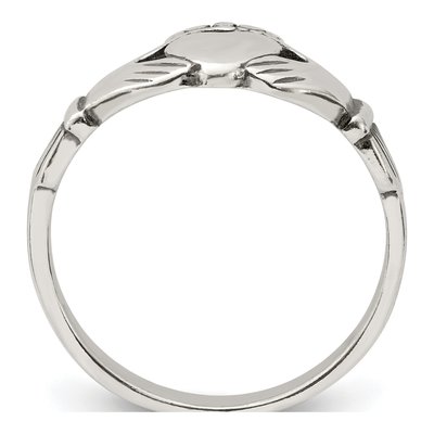 Sterling Silver Antiqued Claddagh Ring – view 3