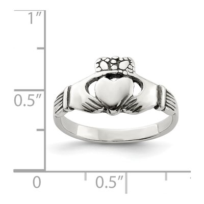 Sterling Silver Antiqued Claddagh Ring – view 4
