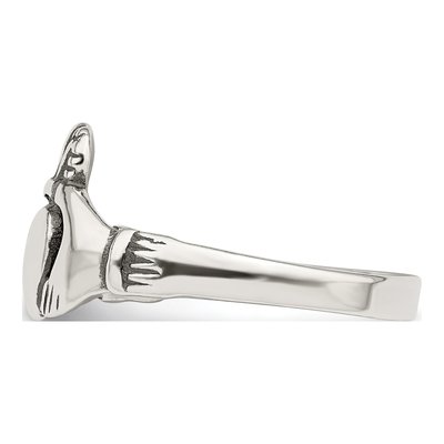 Sterling Silver Antiqued Claddagh Ring – view 5