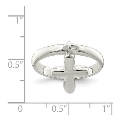 Sterling Silver Cross Dangle Ring – view 4