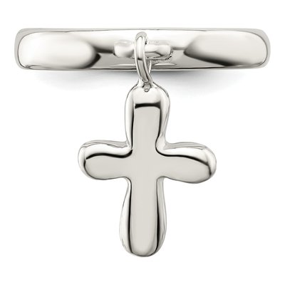 Sterling Silver Cross Dangle Ring – view 6