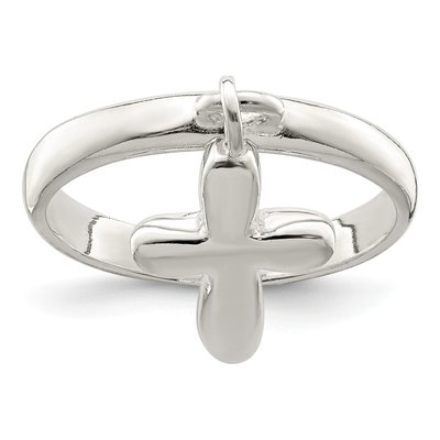 Sterling Silver Cross Dangle Ring