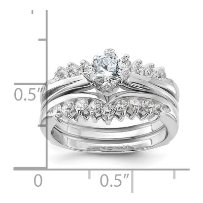 Sterling Silver CZ Ring Set – view 5