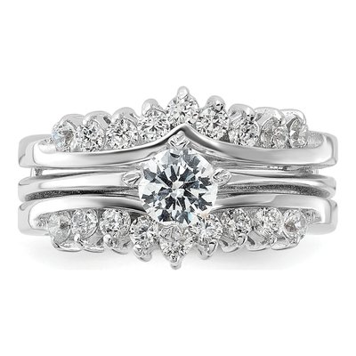 Sterling Silver CZ Ring Set – view 6