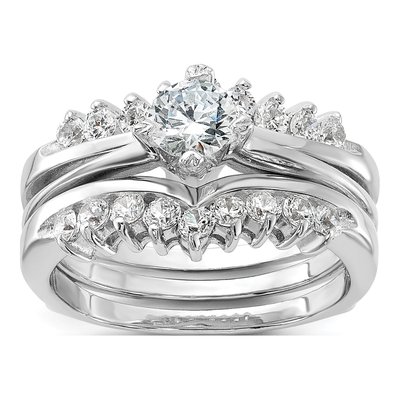 Sterling Silver CZ Ring Set