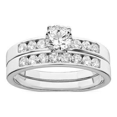 Sterling Silver CZ Ring Set – view 7