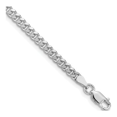 Sterling Silver 3.25mm Diamond-Cut Domed Curb Chain Bracelet