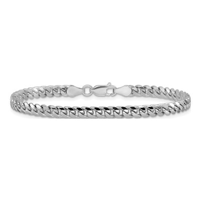 Sterling Silver 4mm Diamond-Cut Domed Curb Chain Bracelet – view 3