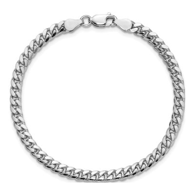 Sterling Silver 4mm Diamond-Cut Domed Curb Chain Bracelet – view 4