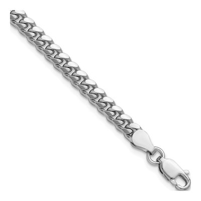 Sterling Silver 4mm Diamond-Cut Domed Curb Chain Bracelet