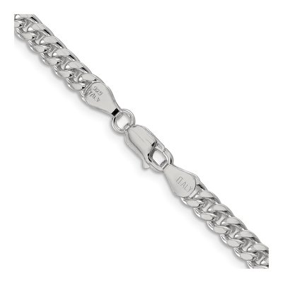Sterling Silver 5mm Diamond-Cut Domed Curb Chain – view 3