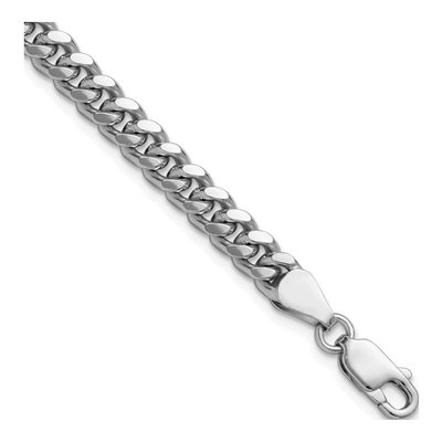 Sterling Silver 5mm Diamond-Cut Domed Curb Chain Bracelet