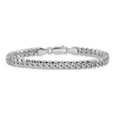 Sterling Silver 5mm Diamond-Cut Domed Curb Chain Bracelet – view 3