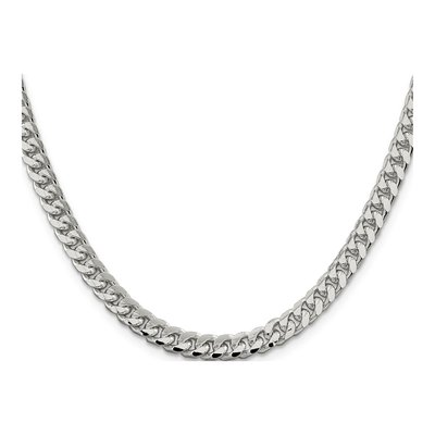 Sterling Silver 6mm Diamond-Cut Domed Curb Chain – view 2