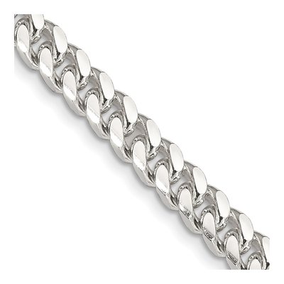 Sterling Silver 6mm Diamond-Cut Domed Curb Chain