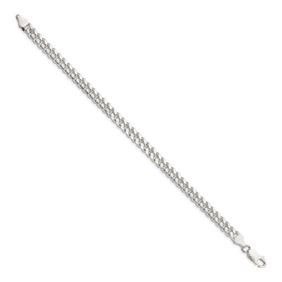 Sterling Silver 6mm Diamond-Cut Domed Curb Chain Bracelet – view 2