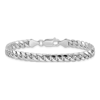 Sterling Silver 6mm Diamond-Cut Domed Curb Chain Bracelet – view 3