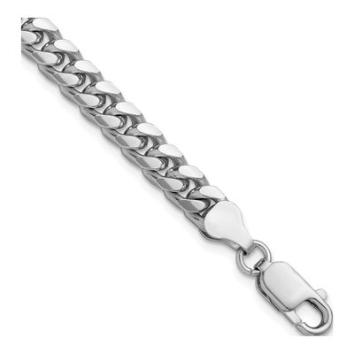 Sterling Silver 6mm Diamond-Cut Domed Curb Chain Bracelet