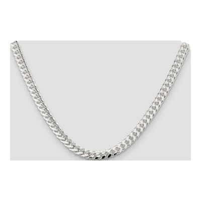 Sterling Silver 7mm Diamond-Cut Domed Curb Chain – view 4