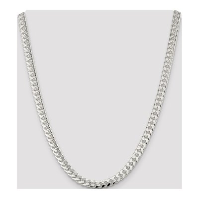 Sterling Silver 7mm Diamond-Cut Domed Curb Chain – view 4