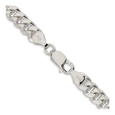 Sterling Silver 7mm Diamond-Cut Domed Curb Chain – view 3