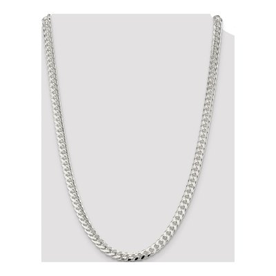 Sterling Silver 7mm Diamond-Cut Domed Curb Chain – view 4